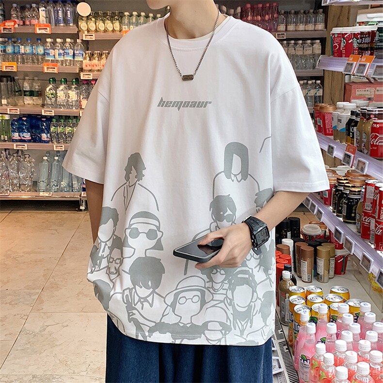 夏季新款潮流短袖T恤港风圆领动漫印花半袖男女1633-P38控价58,男装T恤,电商A441-1