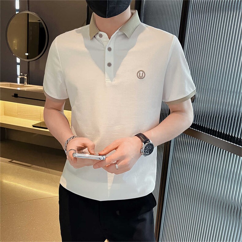 高品质大货U字刺绣夏季短袖翻领Polo衫时尚大码体恤T066-P45,男装T恤,电商D342