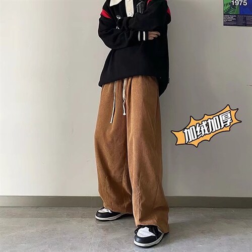 美式复古灯芯绒加绒裤子男ins潮牌秋冬A388P40,男装休闲裤,星座1116-2