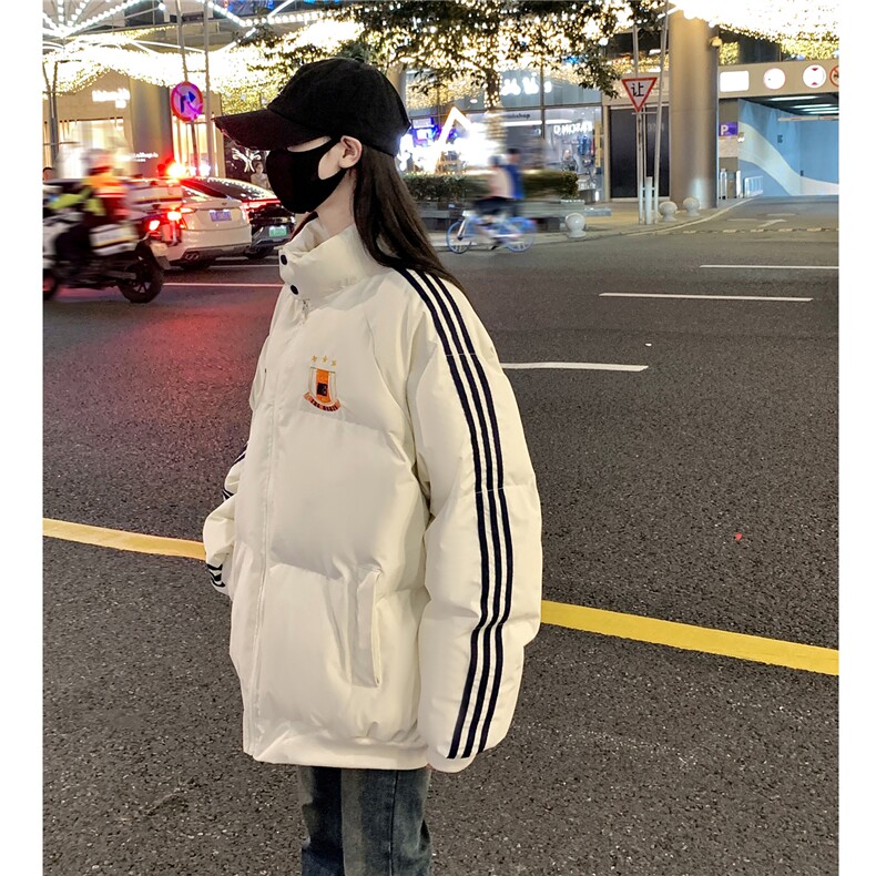 情侣冬装港风织带棉服刺绣logo棉衣休闲加厚外套男G1105P118,男装棉衣,电商A339
