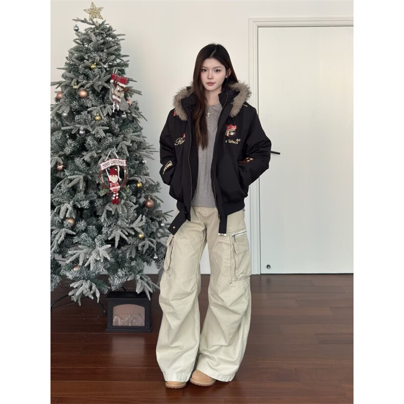 W11023-P108网图现货羊羔毛棉服棉袄保暖棉衣厚外套ins百搭潮流,男装棉衣,星座1608