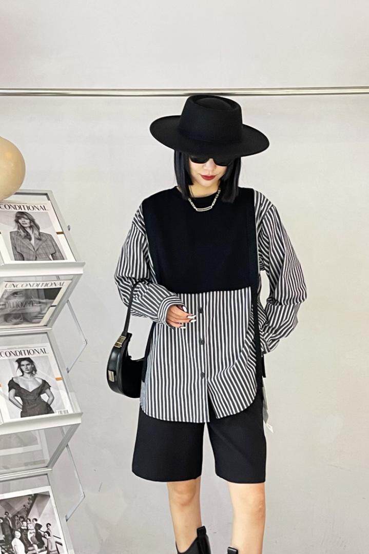 2022—假两件衬衫，女装衬衫，雷洛奇丽