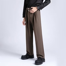 高级感西裤男夏季阔腿直筒宽松潮牌休闲长裤垂感西装裤子K50/P46，男装西裤，星座506