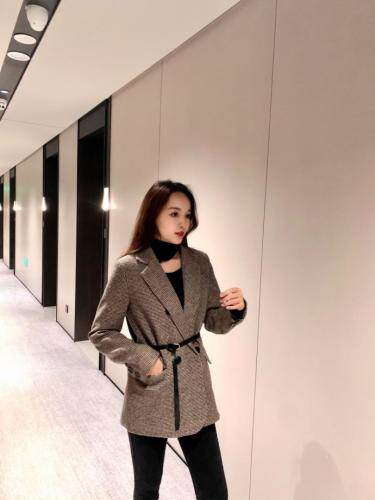 2021早春新品，腰带小西装，女装西装，欧佩琳