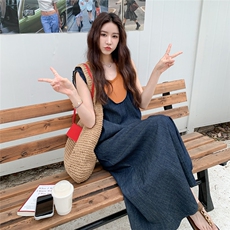 假两件牛仔连衣裙2C323P125K168，女装连衣裙，2C323