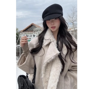 2025秋冬复古做旧座山雕加厚棉服男女宽松解构磨毛高级感毛领外套图片