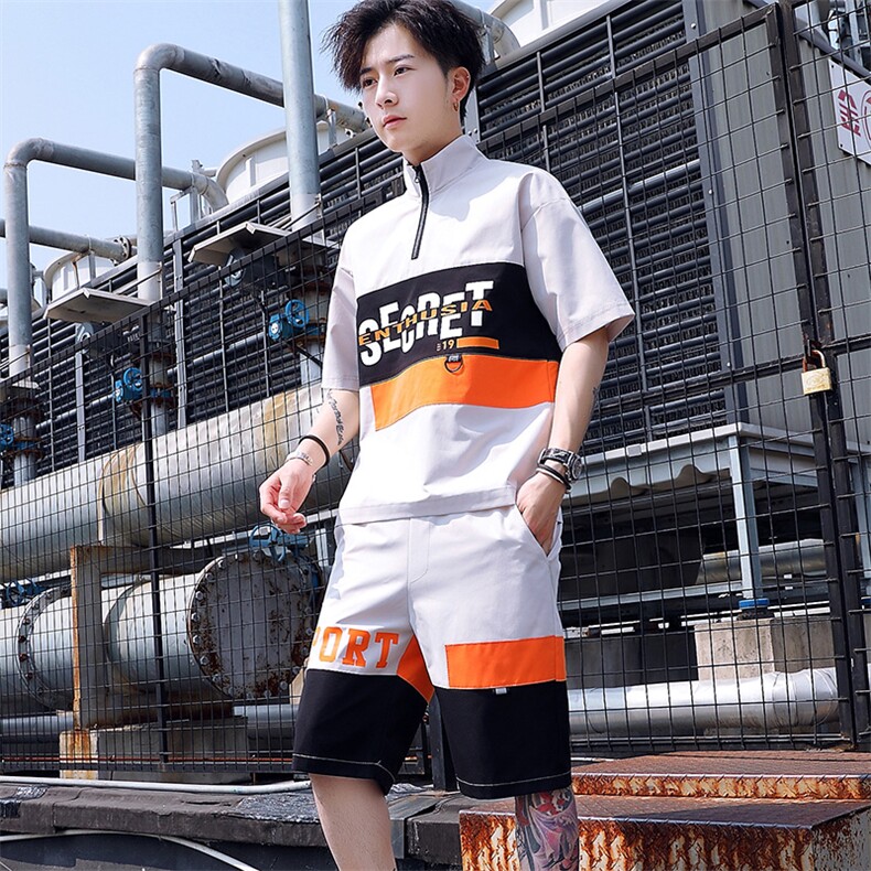 2021新款短袖短裤套装男夏季运动休闲青少年潮流两件套T772-P50,男装休闲套装,星座1206（原A206）