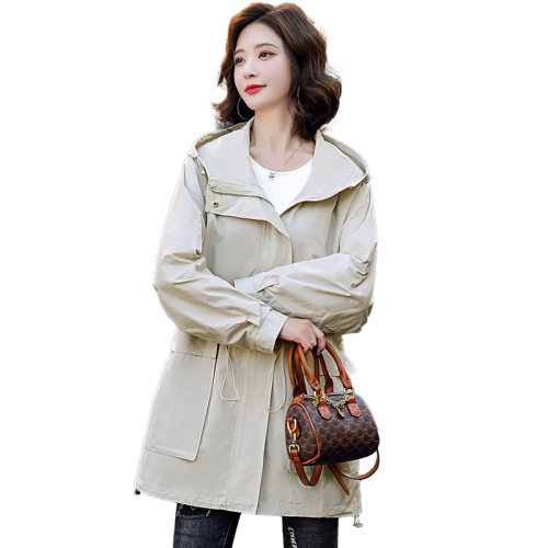 2021秋季时尚简约大方气质优雅收腰显瘦休闲修身百搭潮流风衣外套，女装风衣，阿丹