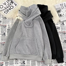 美式高街外套高领连帽卫衣男女oversize潮休闲上衣W055-P48加绒58，男装卫衣，星座1008