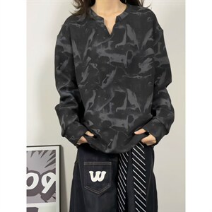 XZ809A/CX615/特P24/控48 印花美式V领长袖打底衫卫衣，男装T恤，星座809A(原222-1)