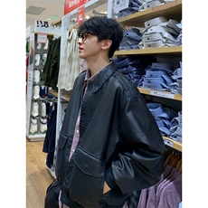 网图现货加厚加棉皮衣飞行员外套1209-1-JK19-P90主推可谈，男装皮衣，星座1209-1