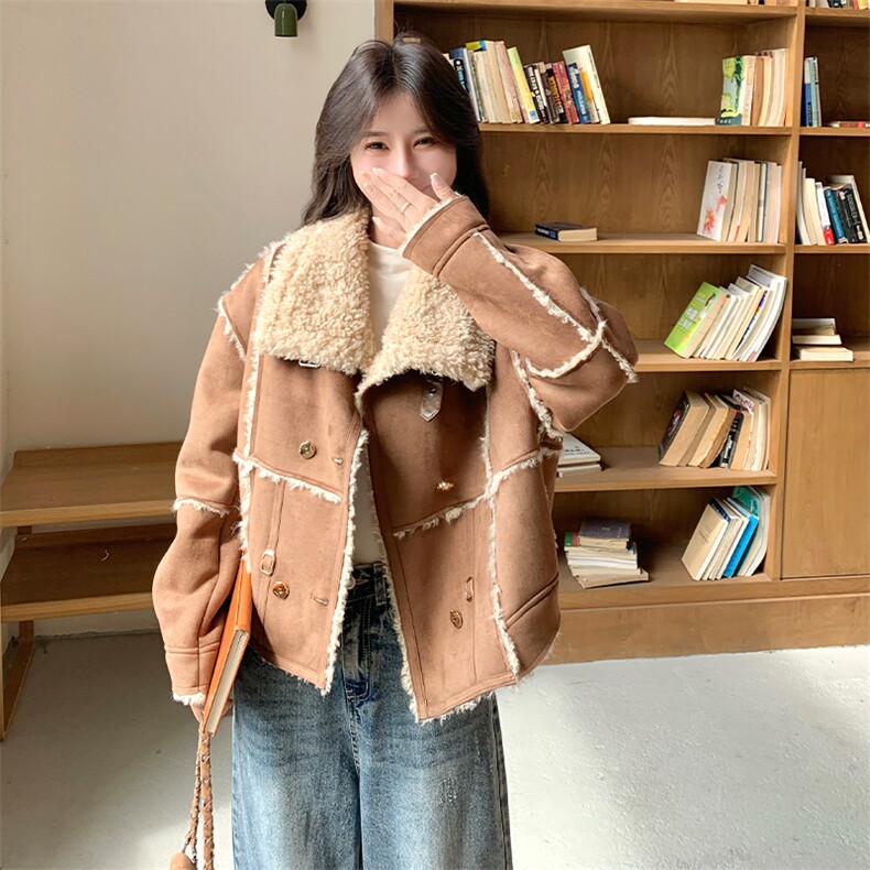 新款!大货已出现货!皮毛一体外套6903-P215-K328,女装派克服,2D034