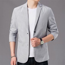 D1922男士2022春季新款长袖西服休闲外套薄款单西修身小西装P135,男装西服,电商B360