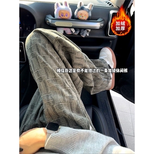 【送挂件】冬季加绒加厚格纹灯芯绒男休闲裤女 5D2020-TP4588图片