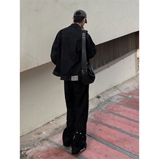 B221美式ins高街暗黑小众个性铆钉小脚牛仔裤LK23142-P65控88，男装牛仔裤，电商B221