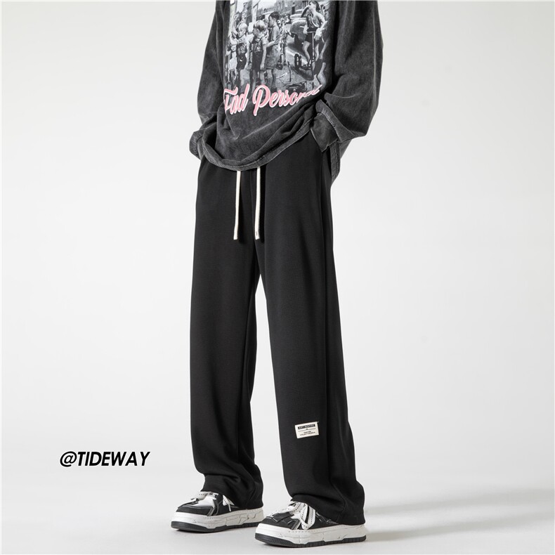 抖音品质春季新款INS垂感小标宽松直筒休闲裤B315-K24023-p50控68图片