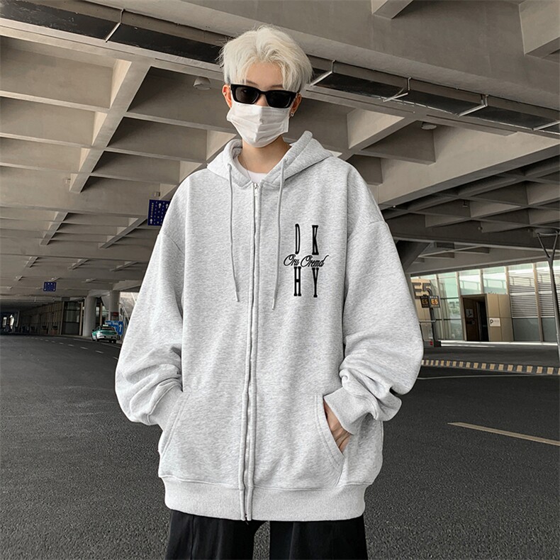 抖音得物高品质360G重磅阔版宽松光版纯色连帽卫衣外套KS164特P45,女装短外套,电商A486