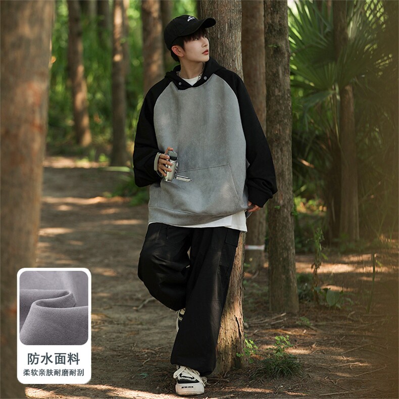 M-6XL380克秋季新款大码插色连帽套头卫衣109-W23617-P55,男装卫衣,星座109