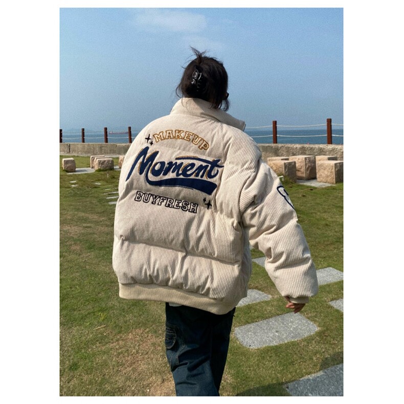 M8055棒球服潮牌潮流休闲宽松bf风百搭外套灯芯绒全刺绣特厚棉衣,男装棉衣,星座308A-1（原309B-1）