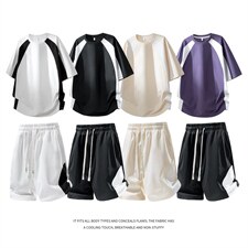 夏季运动休闲短袖T恤短裤两件套装TZ888113特P45控88，男装牛仔裤，电商A309