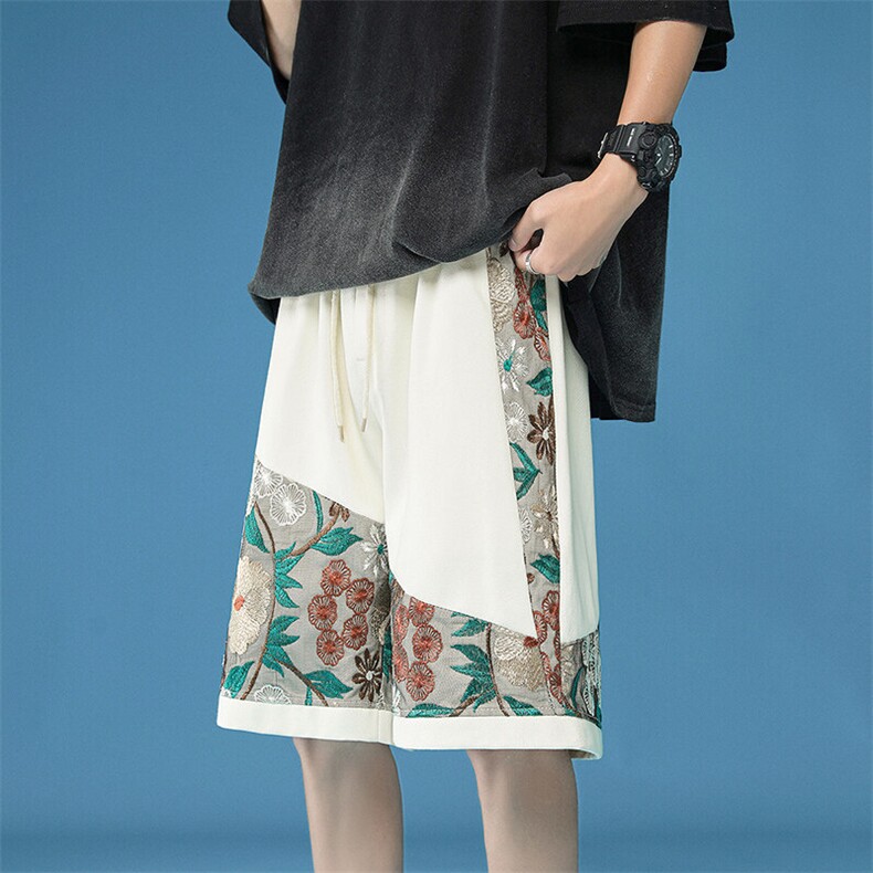 1蓝底大码M-5XL中性风短裤女男士中裤男潮流五分裤DK7791P45控59，男装牛仔裤，星座226-2