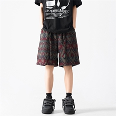 民族风夏季宽松廓形抽绳运动羊毛混纺短裤D557/特P40，男装牛仔裤，星座206（原A221）