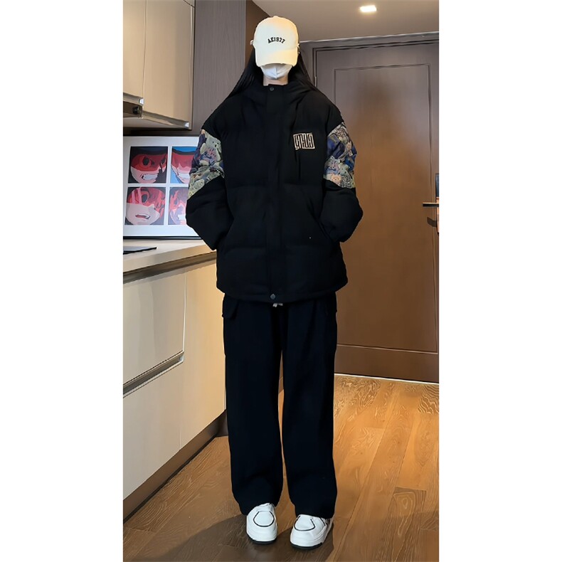 2025 冬季新款 女模内景大码绣花小熊棉衣M-5X HM23927-特P105图片
