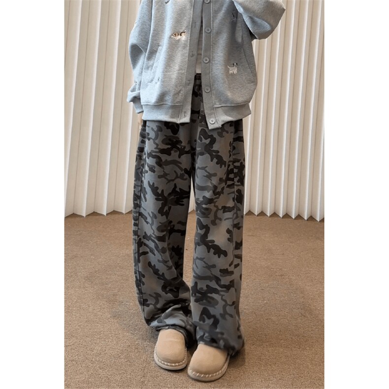 现货A2688-TP45网图秋美式复古迷彩水洗直筒卫裤，男装休闲裤，星座515A