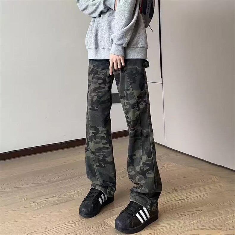 2025秋季新款直筒迷彩牛仔裤S-3XL-KZ8511-特批38图片