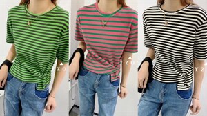 夏季新品 韩版条纹扣子T，其它，雅姿欧韵