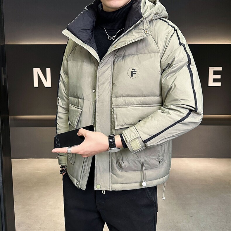 2024新款连帽羽绒服男冬季外套拼接B240-YR1891-P185图片