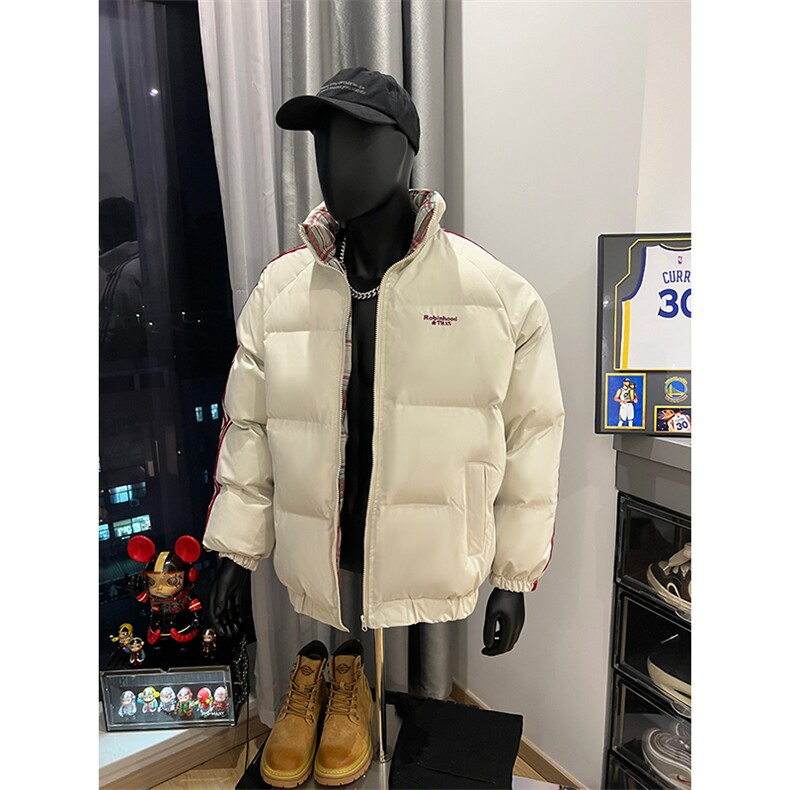 秋冬新款港风条纹刺绣立领保暖棉服面包服XZ213-MY5529-P98控128,男装夹克,星座213