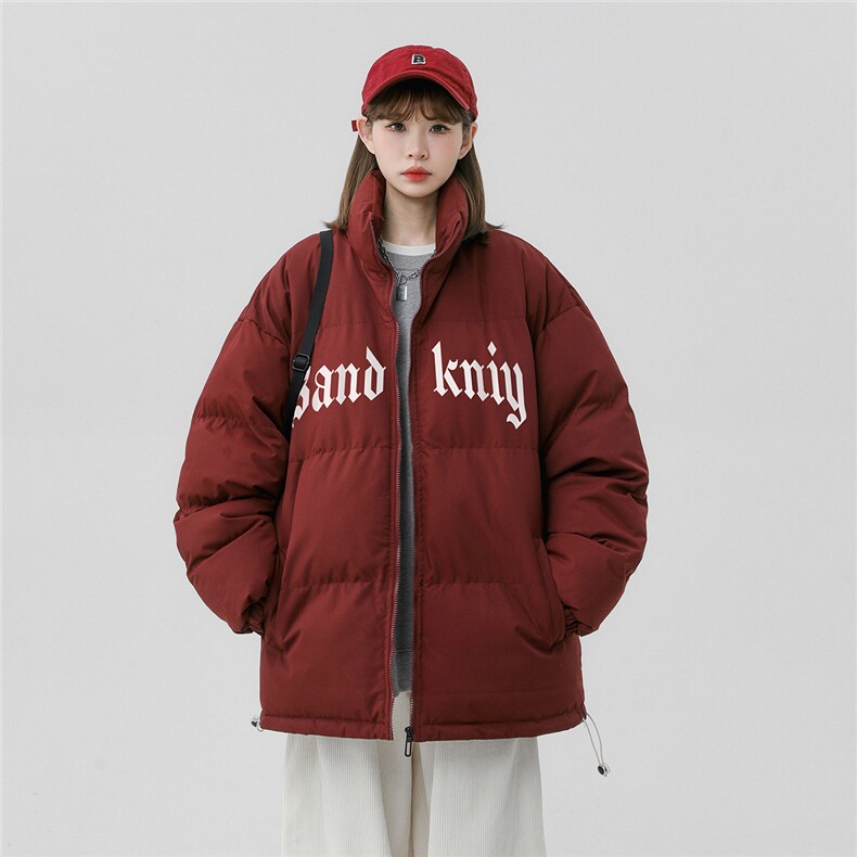 中性风23冬季时尚百搭宽松字母印花潮流棉服外套MY2083特批65控98,男装棉衣,A247A