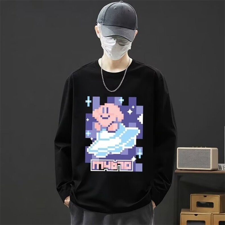 1506/QH2820/P25长袖t恤秋季打底衫长袖纯棉秋季宽松潮流上衣,男装T恤,星座1506