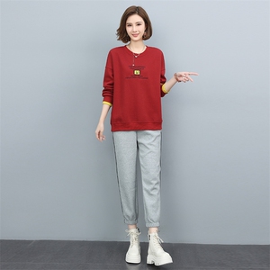 时尚套装女2021年新款运动休闲小香风上衣百搭小个子显高两件套潮图片