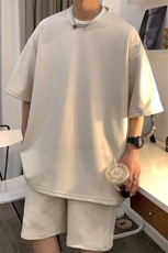 1港风模麂皮绒大码M-5XL短TDT8766P23DK8767P32套装TZ8757P55，男装休闲套装，星座226-2