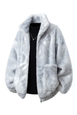 1羊羔毛棉衣潮扎染情侣大码M-5XL毛绒外套男YG7503P128控168，男装棉衣，星座226-2