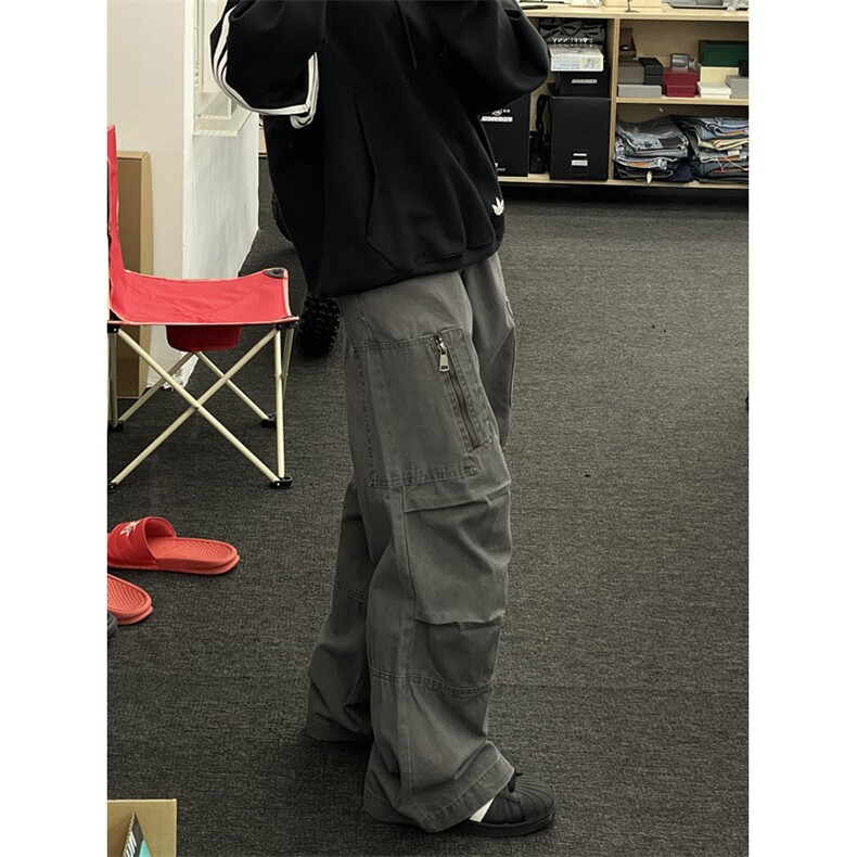 秋季美式多口袋工装裤男高级感痞帅宽松机能裤子潮KC33,男装休闲裤,星座1116A（原606A-3）