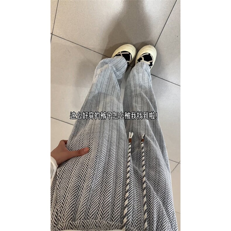 条纹卫裤痞帅潮牌直筒高级感时尚垂感休闲裤男5Q2081-TP3059,男装休闲裤,电商A102