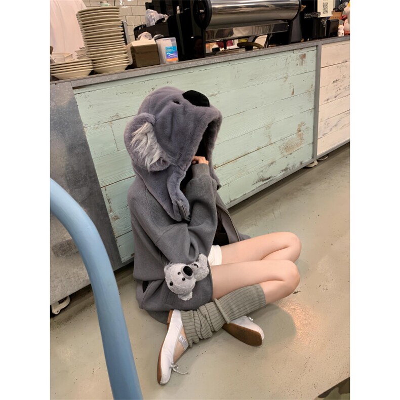 【有货】S472CC-特P85考拉熊棉服男女设计感卫衣外套（无公仔）,男装卫衣,星座1007（原301D）