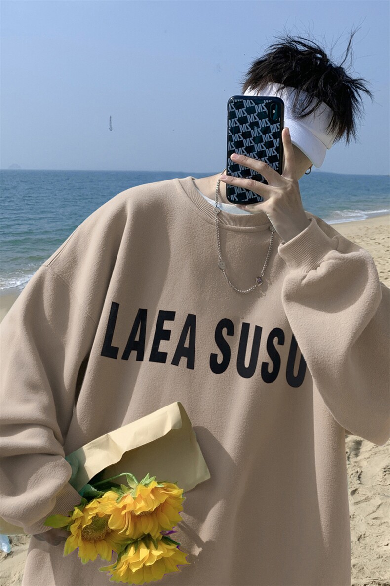 ！直播品质重磅大码港风LAEA厚板印花圆领卫衣WY101-特p28,男装卫衣,星座508（原C305）
