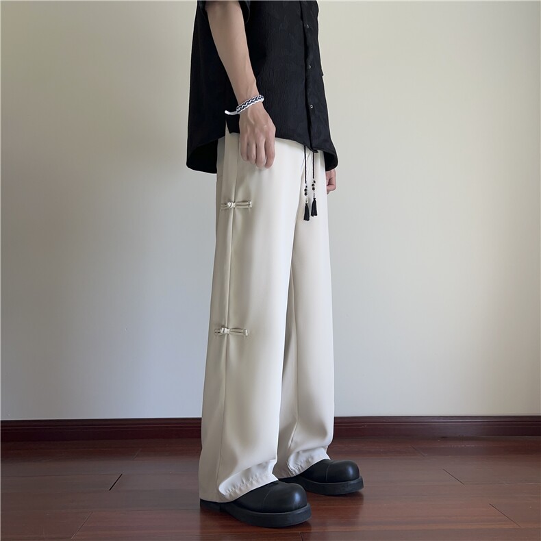 春夏新款风新中式竹子刺绣宽松休闲裤B315-K24044-特p40控78,男装休闲裤,电商B315