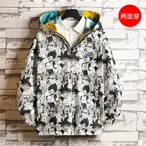 个性卡通印花两面穿夹克男秋季连帽外套A090-JK69 p115 限138图片