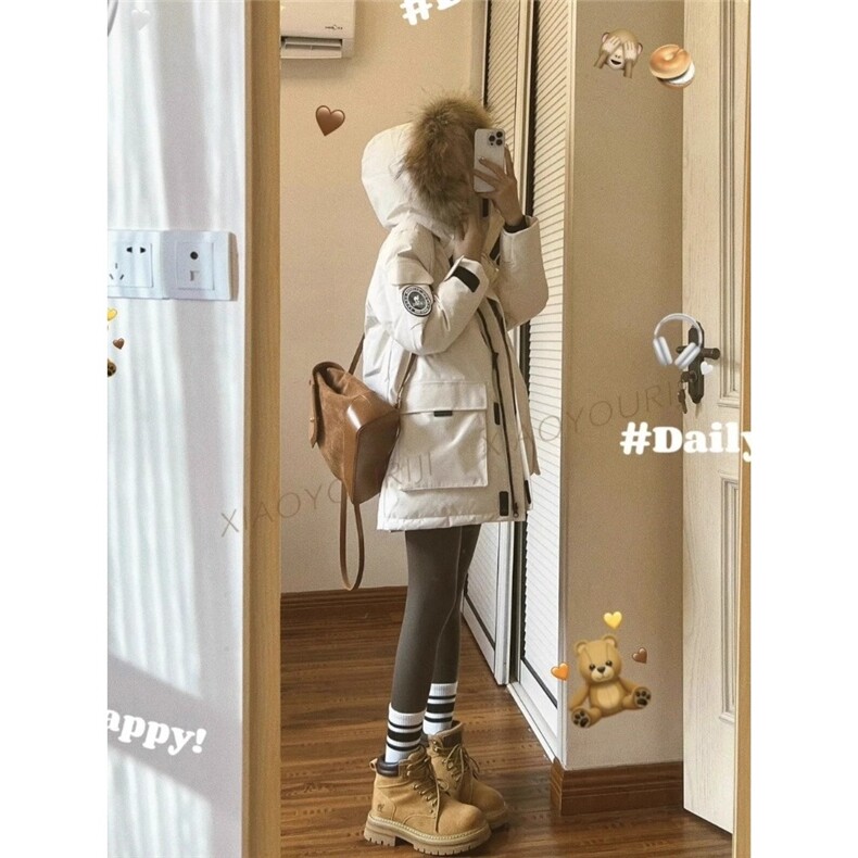 今年流行设计感小众工装羽绒棉服女2025冬新款情侣宽松加厚派克服图片