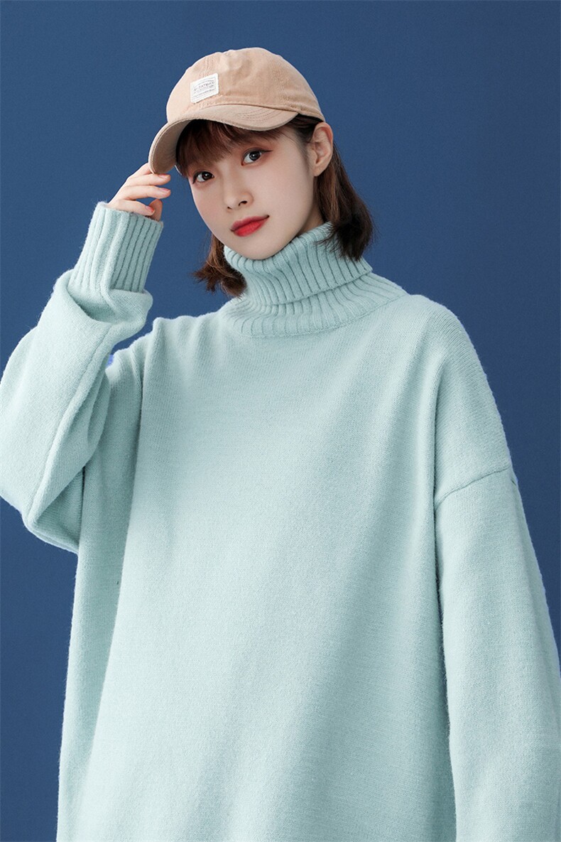 @中性风冬新款2021毛衣高领纯色针织衫上衣A125-C013-P65女类,男装针织衫/毛衣,电商A125