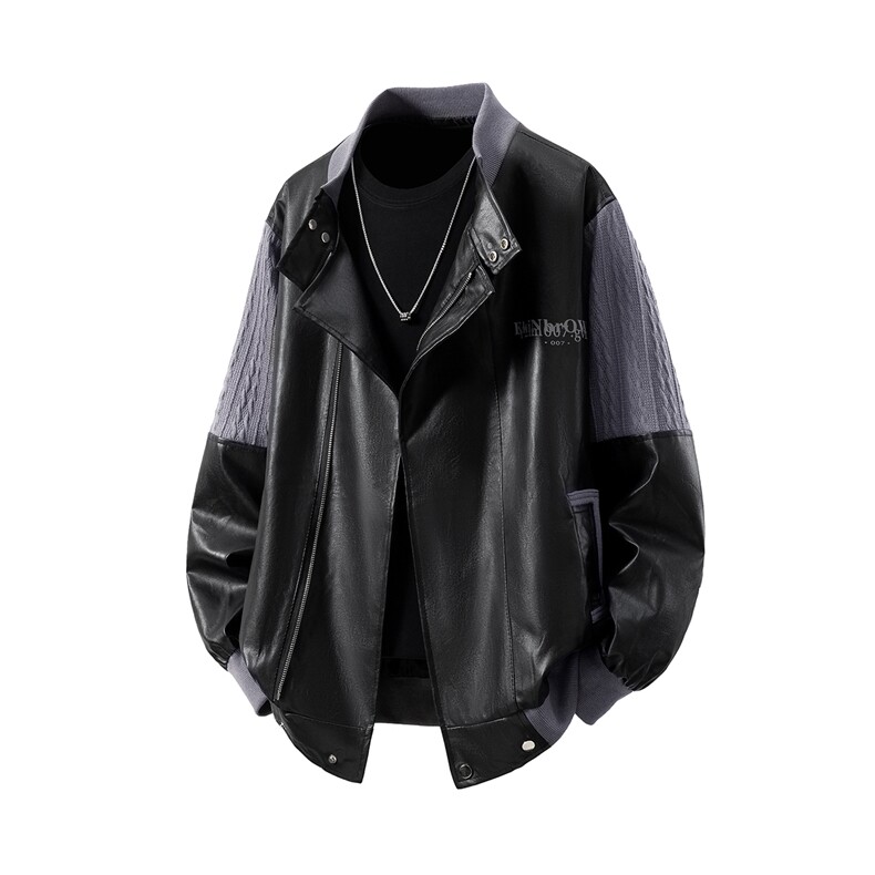 立体白底肩膀民族风大码M-5XL情侣皮衣夹克外套男JK8756P110控149，男装皮衣，星座227-7