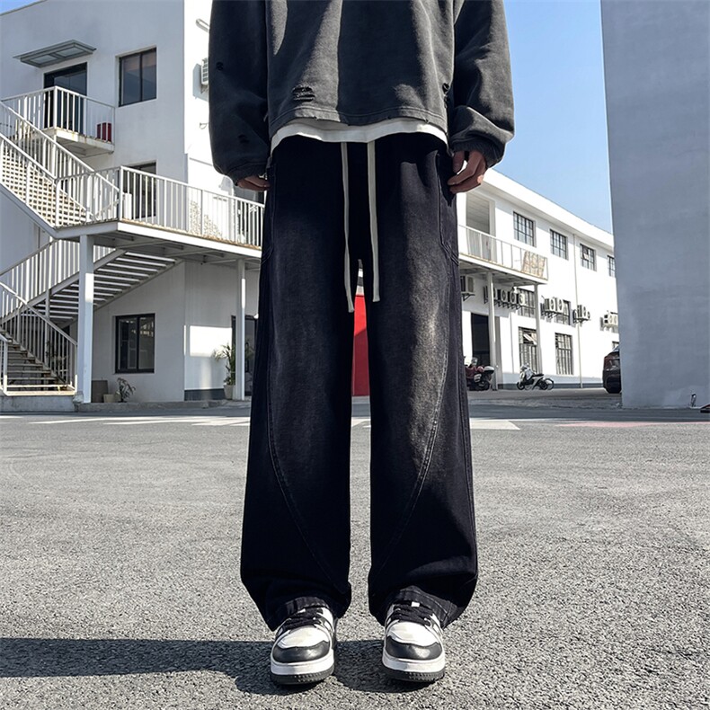 【现货】2025年秋季新款美式复古工装口袋拼接宽松直筒裤818-P50,男装工装外套,星座1006