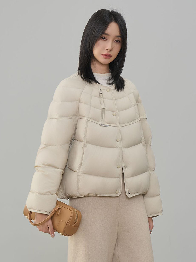 现货2025年冬季新款90白鸭绒休闲风简约时尚羽绒服女外套,女装羽绒服,阳光伊恋
