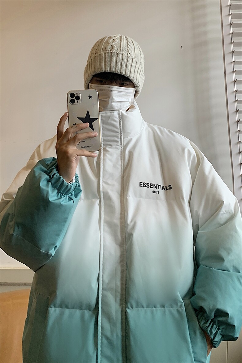 主推大货港风渐变色情侣装男装棉衣宽松棉服冬装外套G1036P128,男装棉衣,电商A339