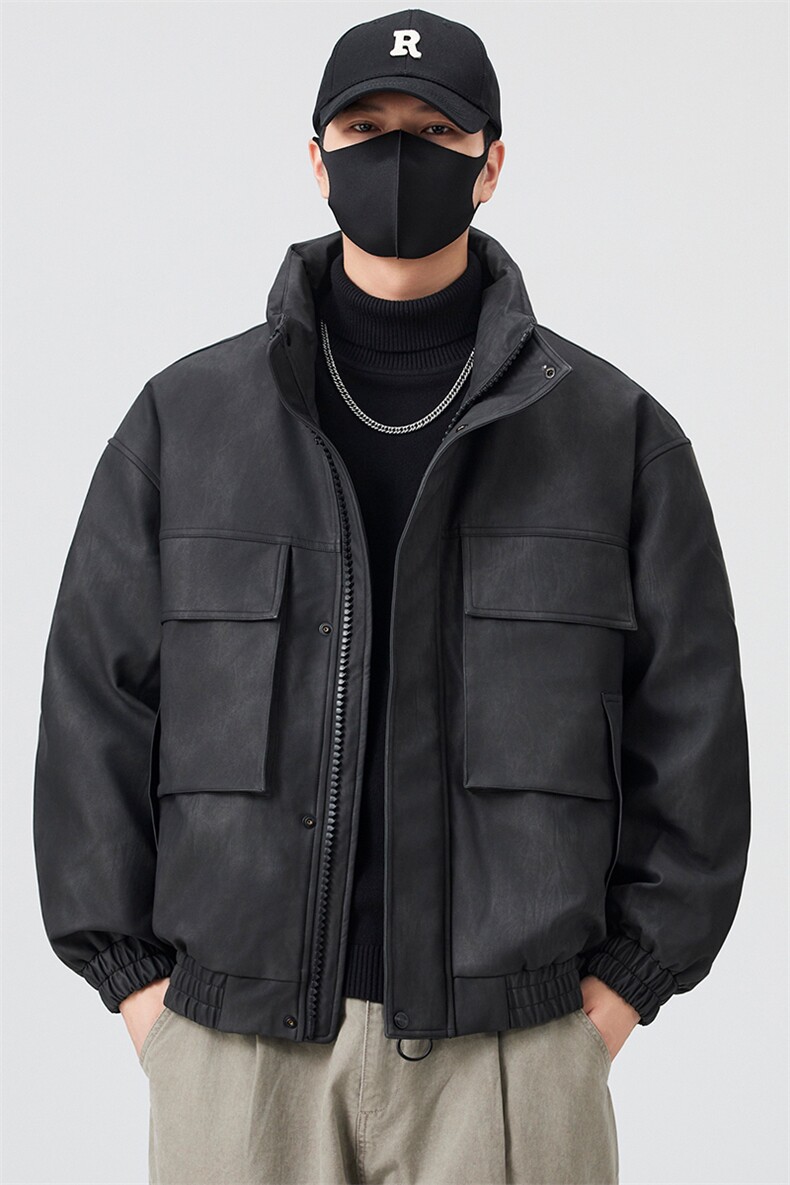 口罩风新标90白鸭绒2025时尚保暖皮羽绒服男YR6065-P260,男装羽绒服,电商D240-242